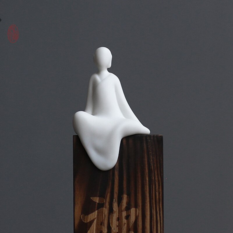 Chinois poterie Figure ornement Zen poupée Dehua blanc en céramique petits ornements Mini décorations Mini ensemble de thé décor à la maison: Ornament5