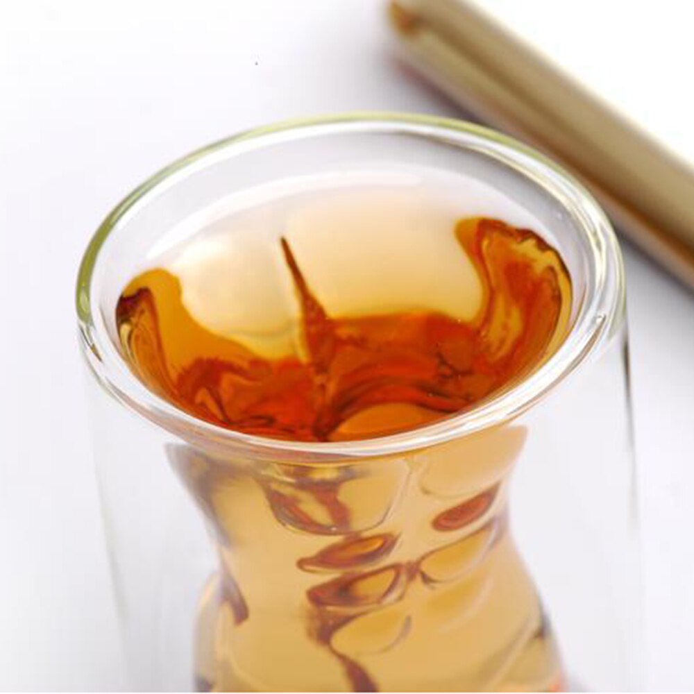 Rose Double Wall Glass Cup Wine Whiskey Glasses Transparent Cup 180ml For Whiskey Brandy Wine Vodka Beer Cocktail Cup