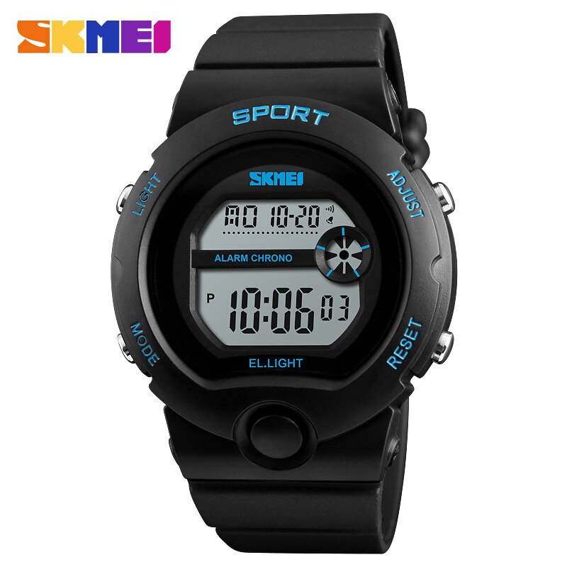 Skmei 1334 Multifunctionele Elektronische Horloge Lichtgevende Water Casual Led Horloge: Blauw