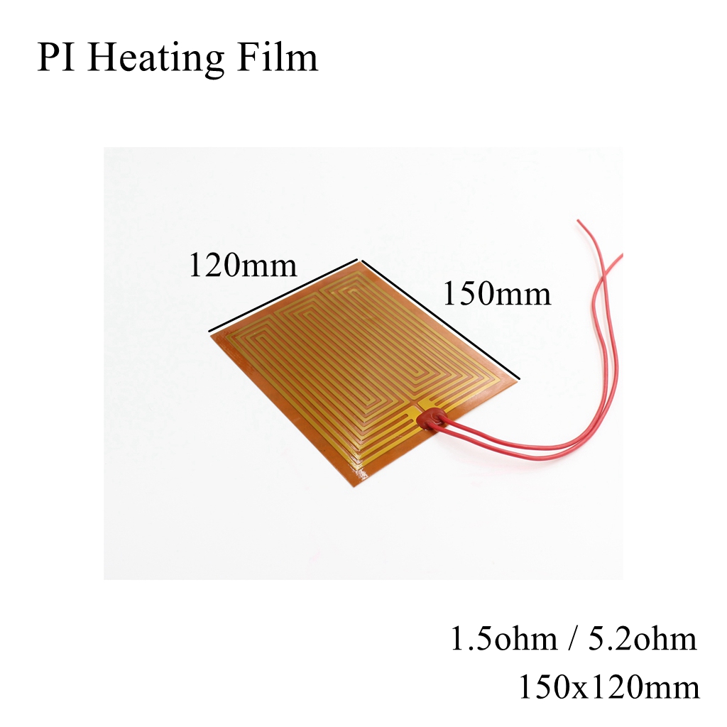 150X120Mm 5V 12V 24V 110V 220V Pi Verwarming Film Polyimide Adhesive Elektrische heater Plaat Panel Pad Mat Brandstof Folie Olie Motor Tank