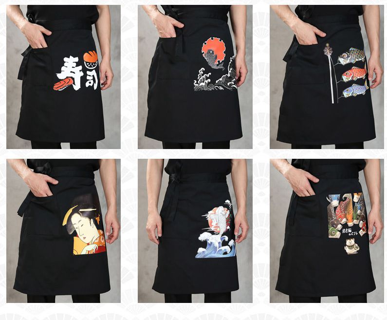 Japanese Style Sushi Restaurant Cook Chef Aprons Cafe Hotel Waitress Kitchen Apron Cotton Linen Different Kinds