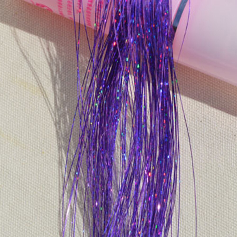 Glitter hår glitter bling hår dekoration syntetiskt hår glitter regnbåge glitter extensions falska hårstrån festaccessoarer: 02