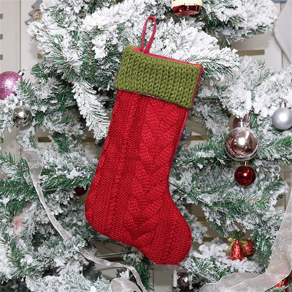 Kerst Kousen 12 inches Knit Kerst Kousen voor Seizoen Decor Xmas Boom Ornamenten Party Kids Bags # SS: B