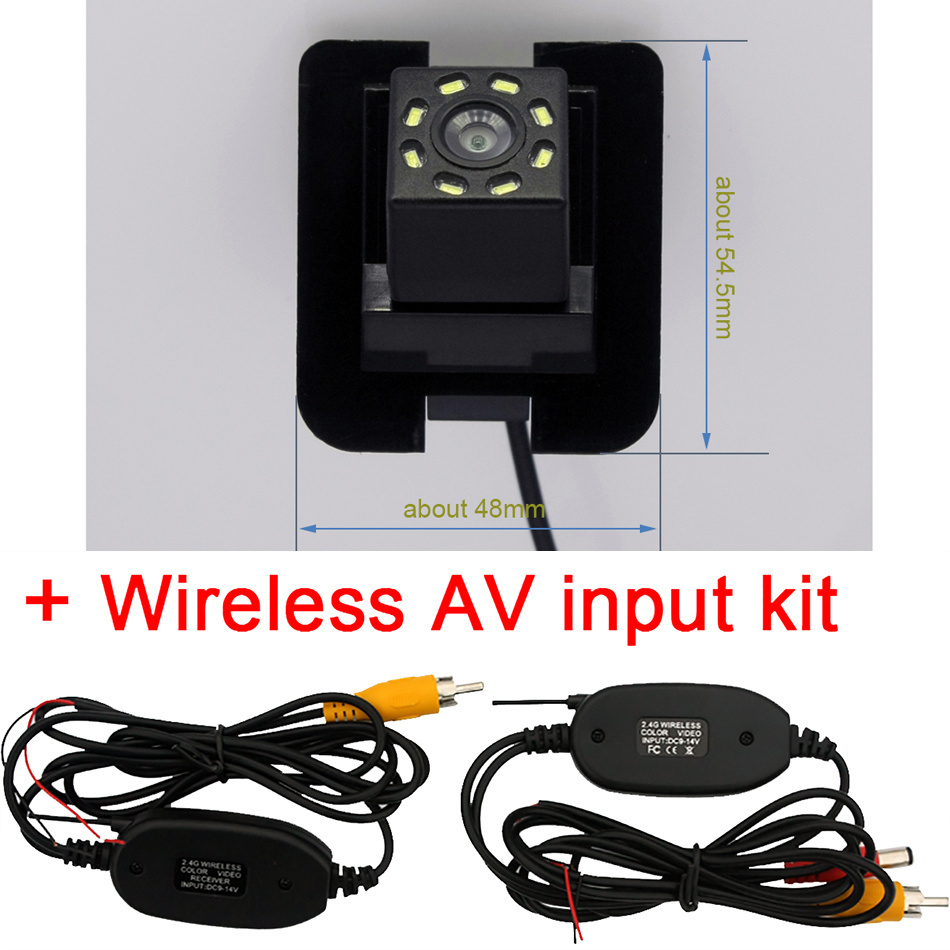 Caméra de recul pour voiture, pour Mercedes Benz W204 W212 W221 S600 S550 S500 S450: 8led Wireless
