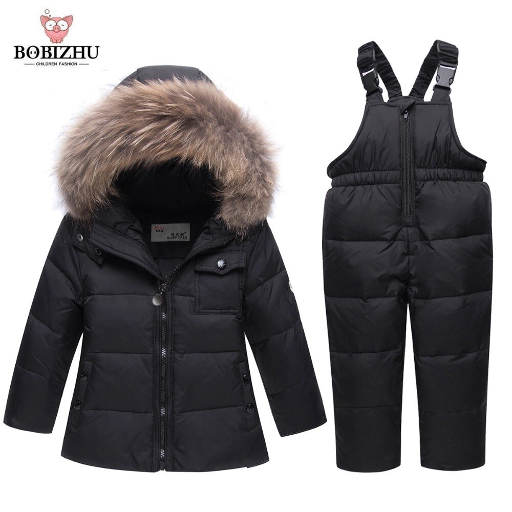 Parka à capuche pour bébé fille et garçon, ensemble de vêtements de neige chauds, doudoune d'hiver