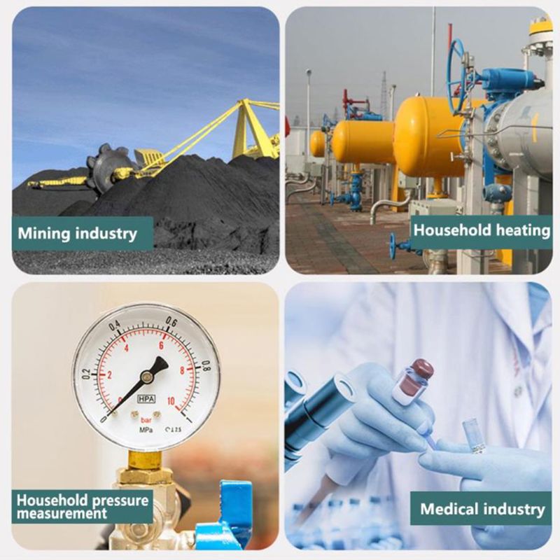 Well Pump Pressure Gauge 1/4'' NPT Thread 0-100 PSI 0-7 Bar Water Air Gas Pressure Monitor