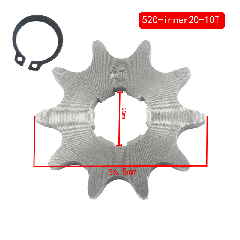 520 10t 11T 12T 13T 14T 15T 16T 17T 18T 19T 20T Dente 20mm ID Pignone motore anteriore adatto fossa bicicletta ATV Parte del motociclo: Grigio scuro