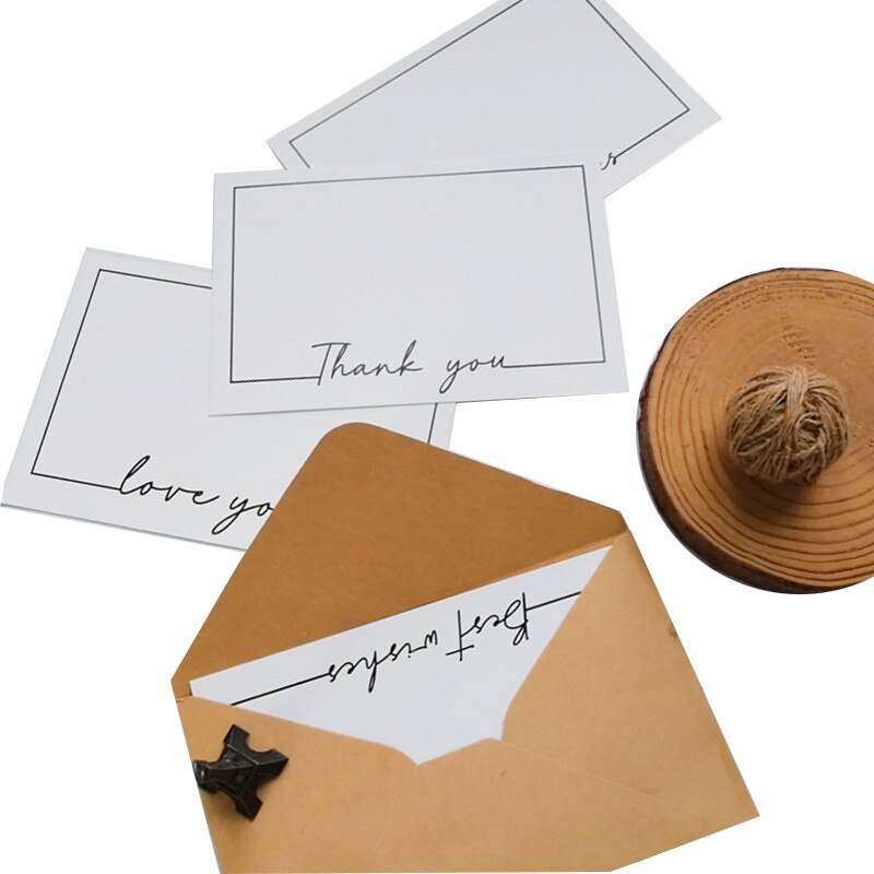 5set DIY handwritten Blank greeting Paper Cards Birthday Greeting Card with envelope wedding invitations