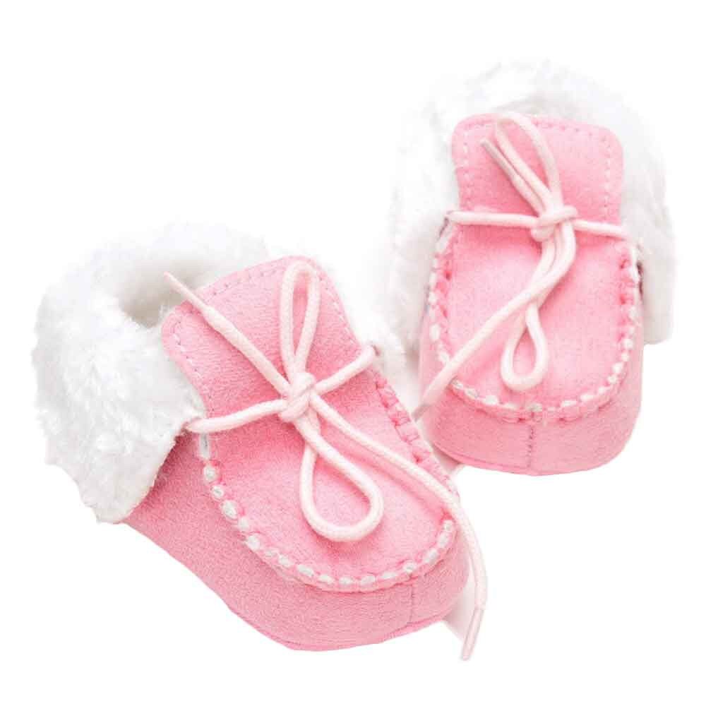 2020 algodão tecido t-amarrado botas de bebê botas de bebê criança botão planos de tecido de algodão sólido botas g3: Rosa / 4