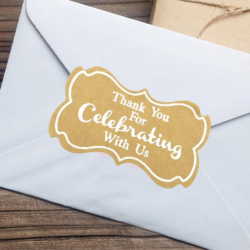 250 peças/rolo obrigado por celebrar com os eua adesivos. etiqueta de selo kraft artesanal