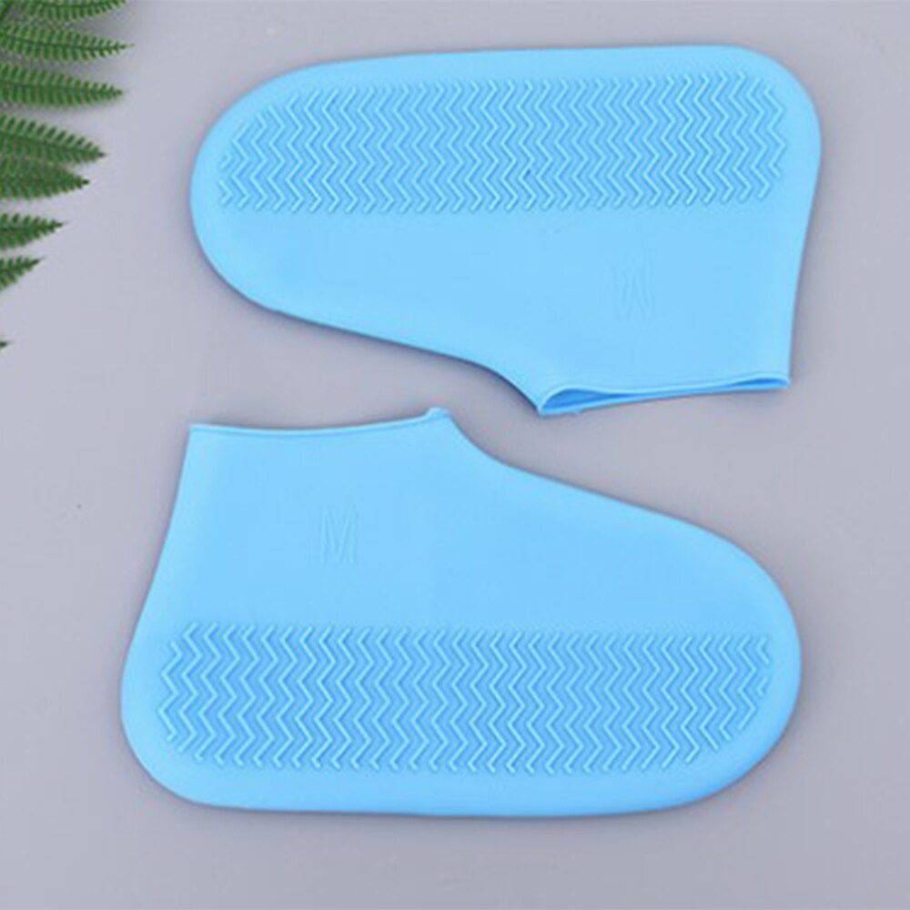 Stivali da pioggia in Silicone copriscarpe impermeabili copriscarpe in gomma riutilizzabili per ciclismo scarpe da pioggia protezioni bambini galoppo antiscivolo: Blue / L 29cm