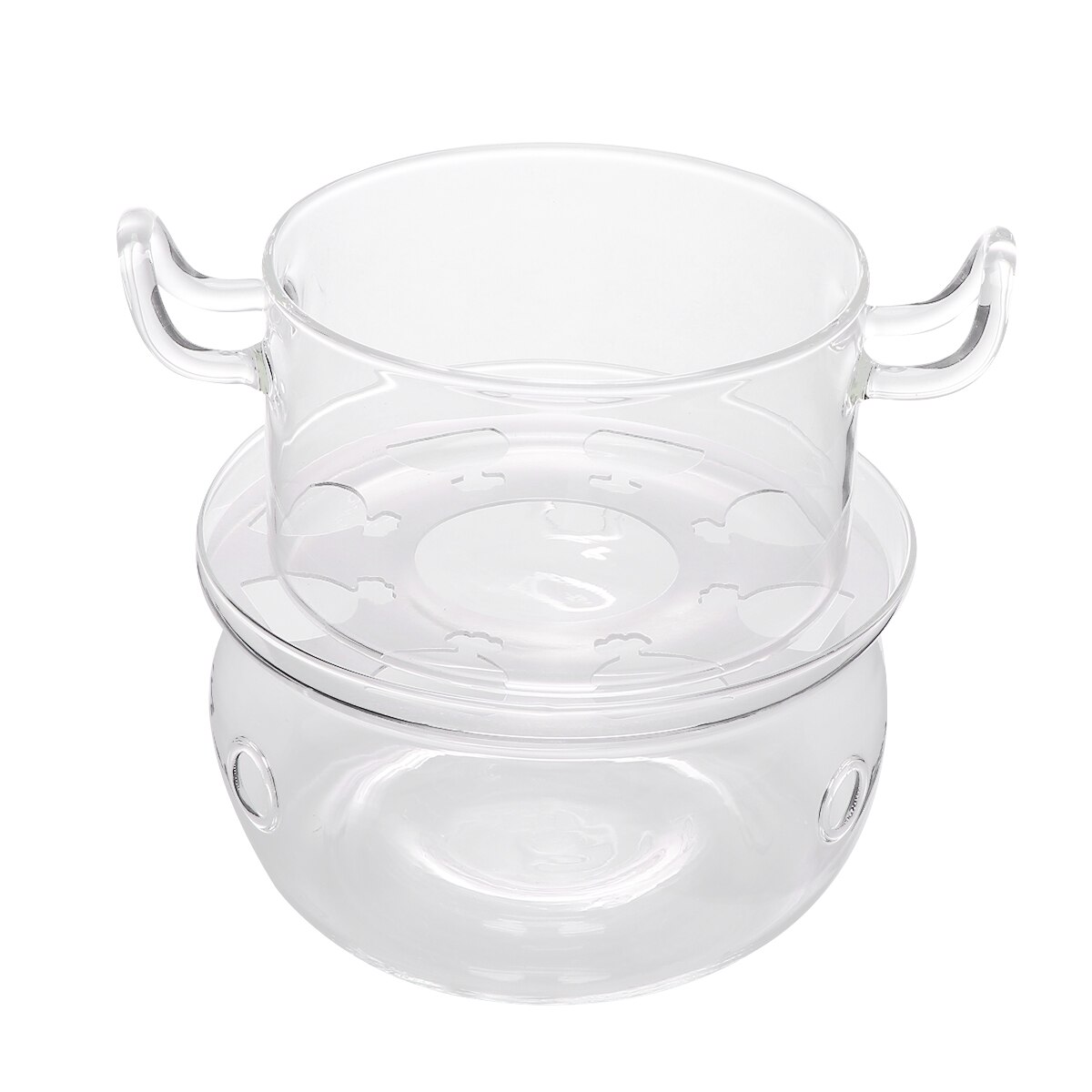 1 Set Columniform Glass Chocolate Melt Pan Durable Baking Pan Butter Cheese Melt Pan Party Pot with Base for Home Kitchen A5