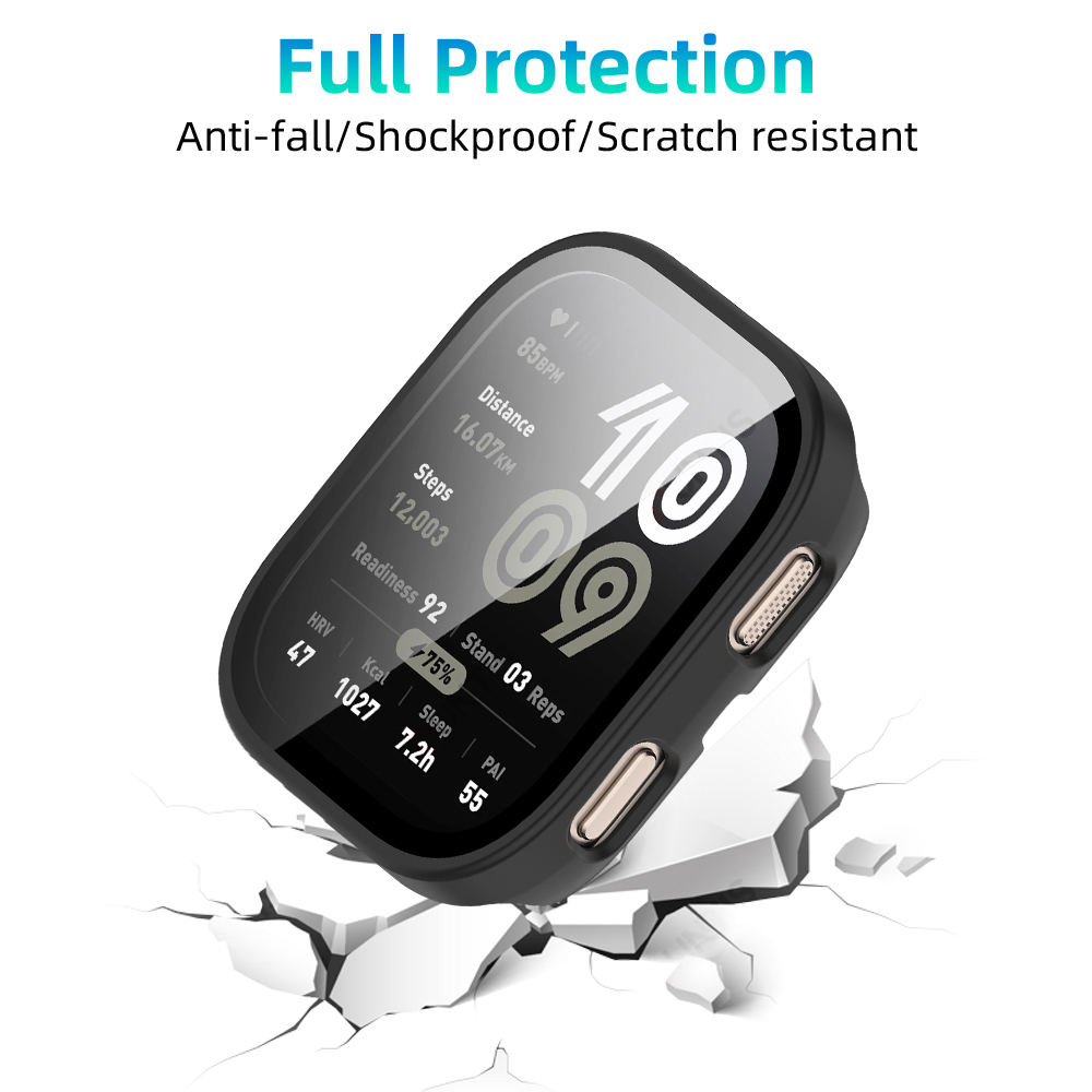 Glass+PC Case for Amazfit Bip 6 Hard Bumper Built-in Ultra-HD Tempered Glass Protector for Amazfit Bip 6 Cover Accessories
