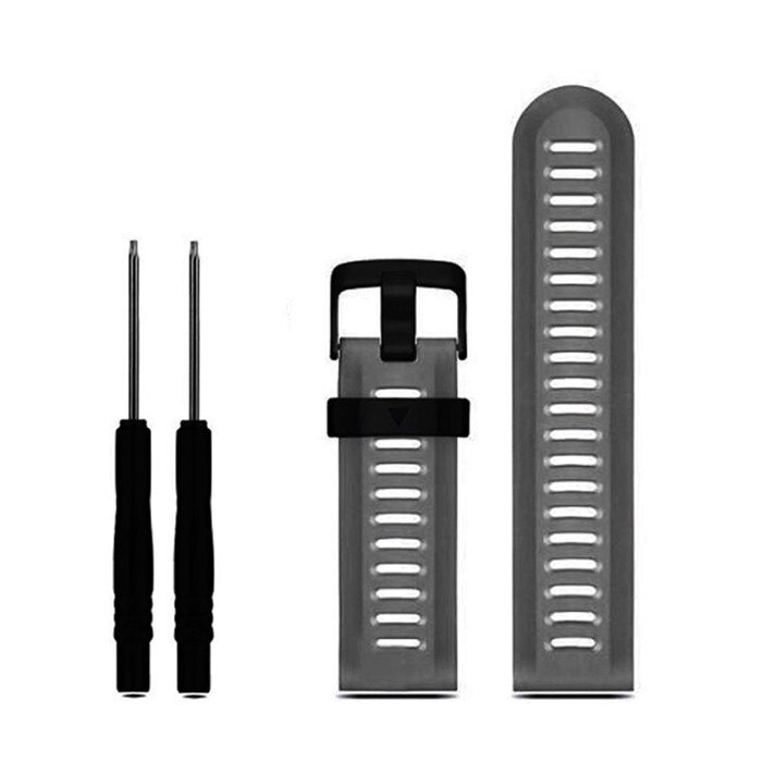 26mm largeur bracelet de montre pour Garmin Fenix 3 bandes Sport extérieur Silicone bracelet de montre pour Garmin Fenix 3 HR 5X Plus 6X Pro avec outils: Gris