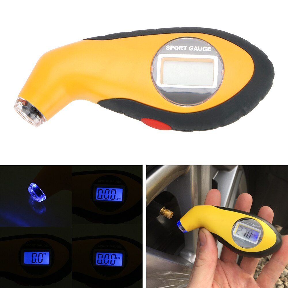 Solar TPMS Tire Pressure Monitoring System Temperature Warning Fuel Save Car Tyre Pressure Monitor With 4 External Sensors: Tyre Pressure Guage