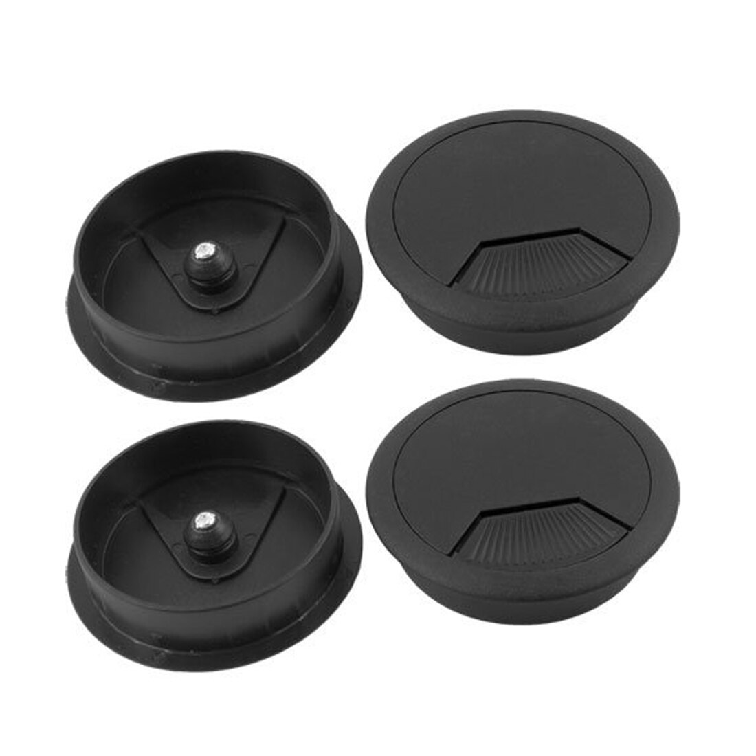 LHLL-20pcs PC Computer Desk Grommet Wire Hole Cap Cable Cover 60mm Black