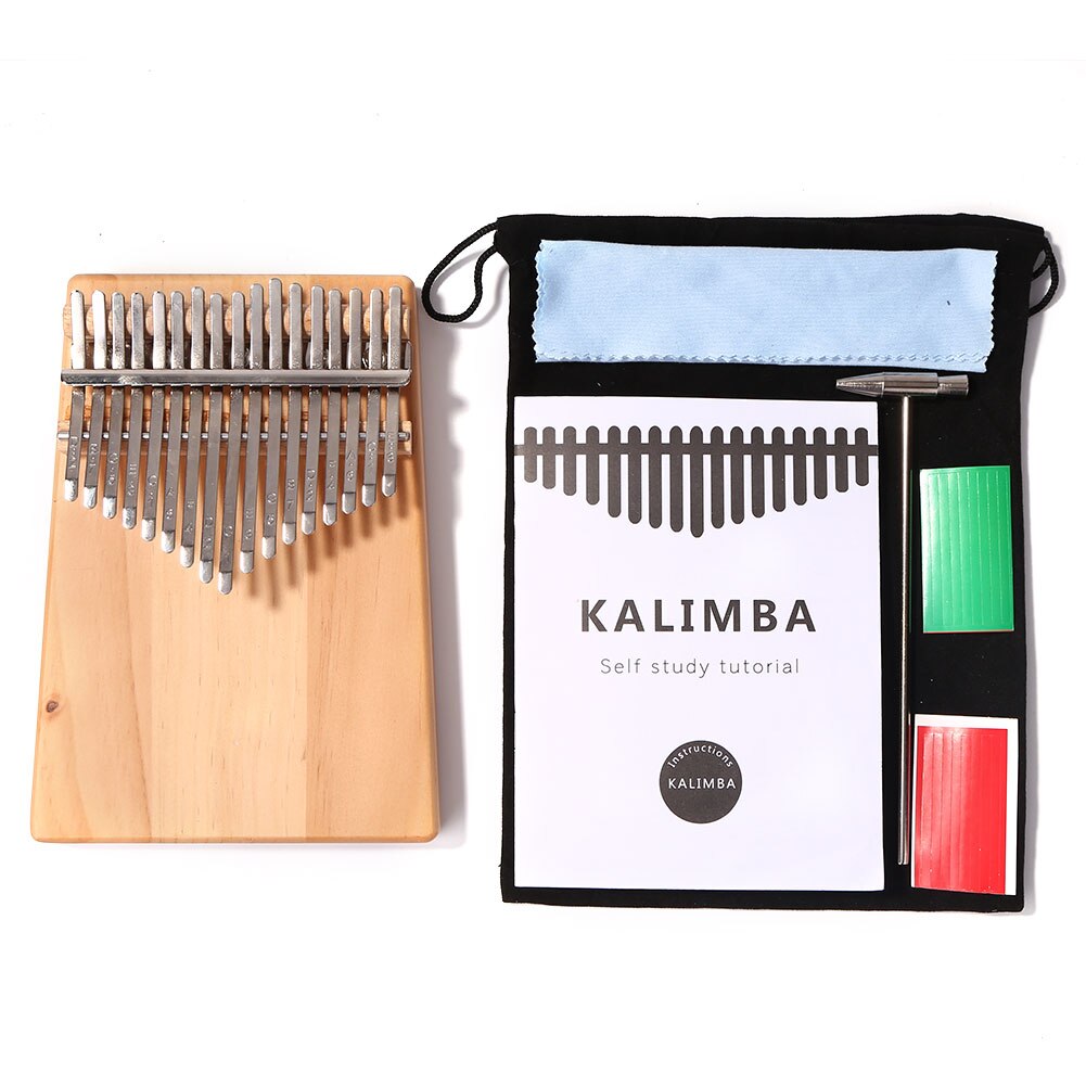Grenen 17 Toetsen Kalimba Muziekinstrument Duim Piano Mbira W/Sticker Opbergtas Voor Muziek Liefhebbers Spelen Accessoires