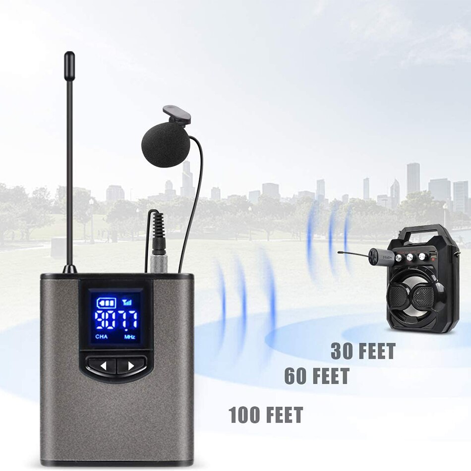 TONOR UHF Wireless Microphone System with Dual Headset Microphones/Lavalier Lapel Microphones, Bodypack Transmitters, Mini Rechargeable Receiver, 2x5 Channels, 60M Range, for Recording Voice PA