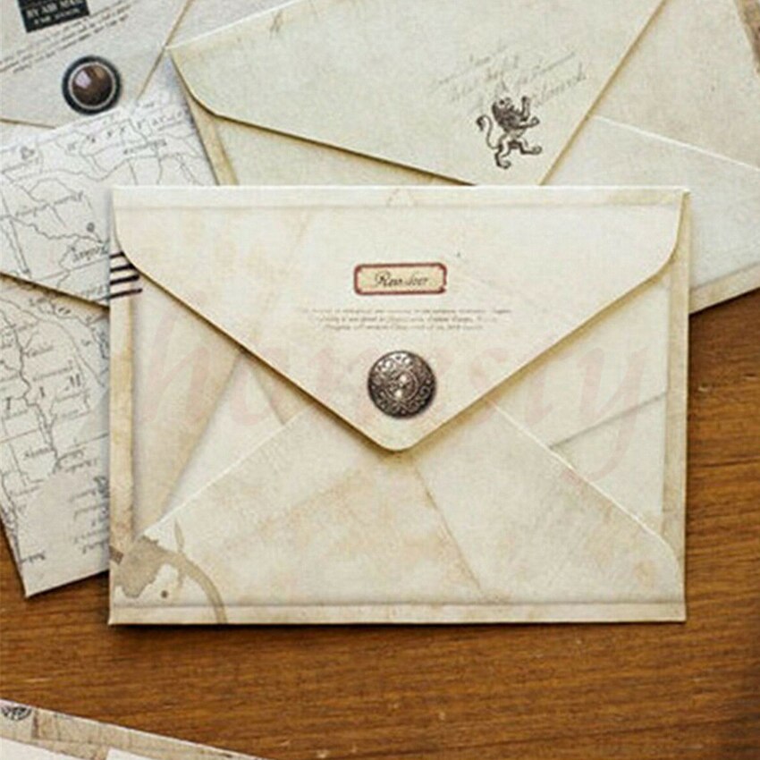12pcs Mini Paper Ancient Envelope Vintage Home Office Stationery Craft Window Envelopes Wedding Invitation Stationery