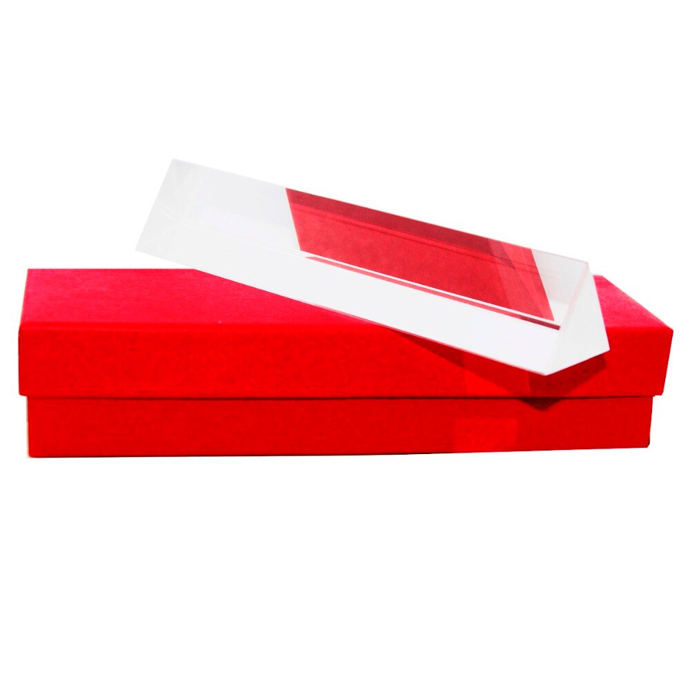 (15*3cm) Rainbow Optical Glass Reflecting Triangular Prism Physics Teaching Light Spectrum color Triple Prism with Box