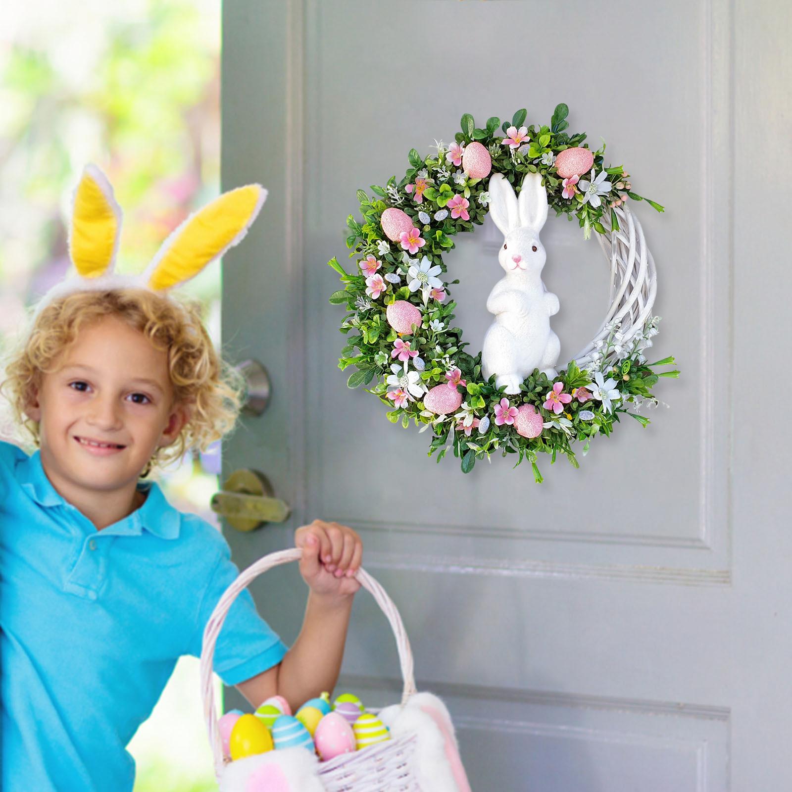 25cm Easter Wreath Spring Window Greenery Garland for Wedding Decor