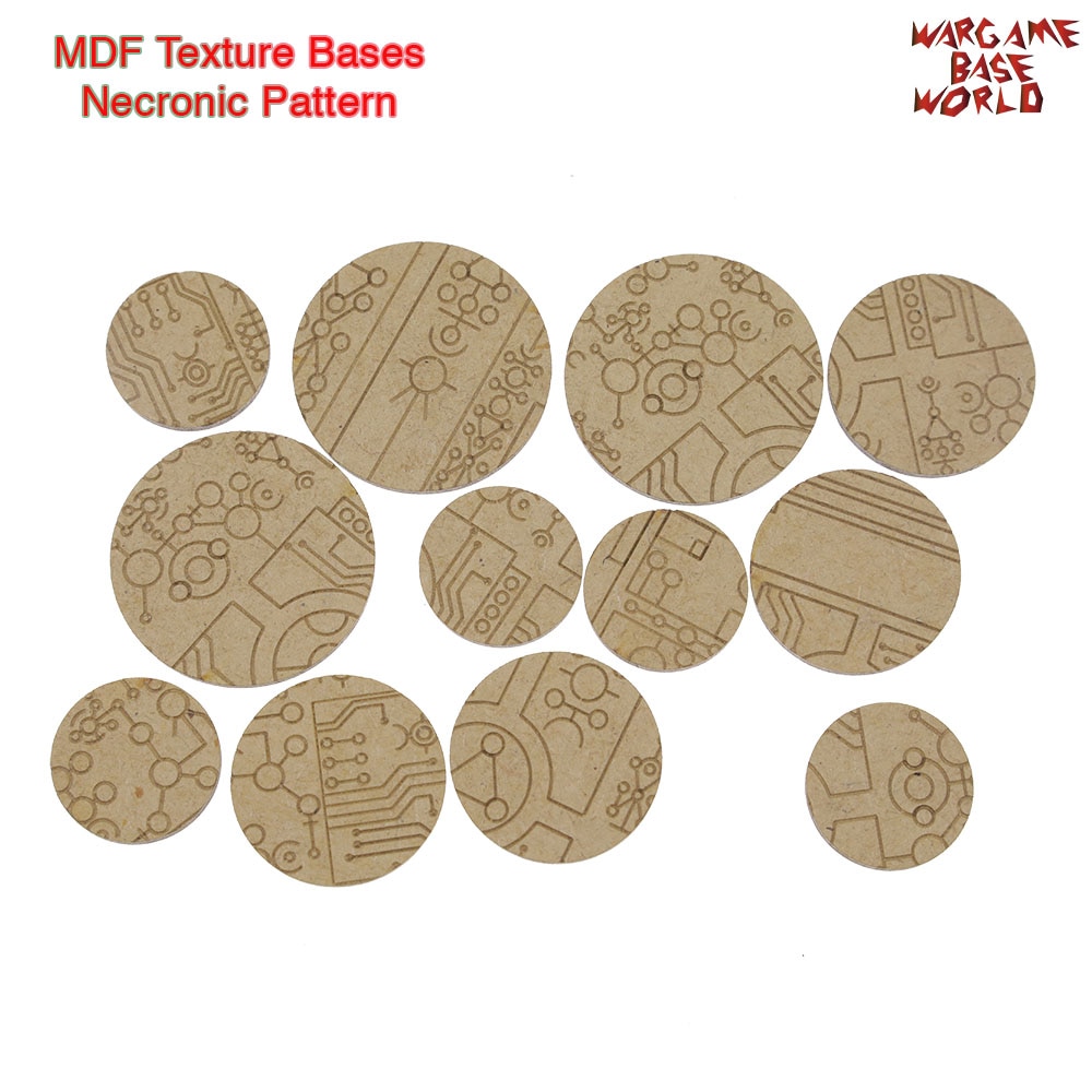 Bases con textura MDF, 25mm, 40mm, Bases con necrónico, bases con textura