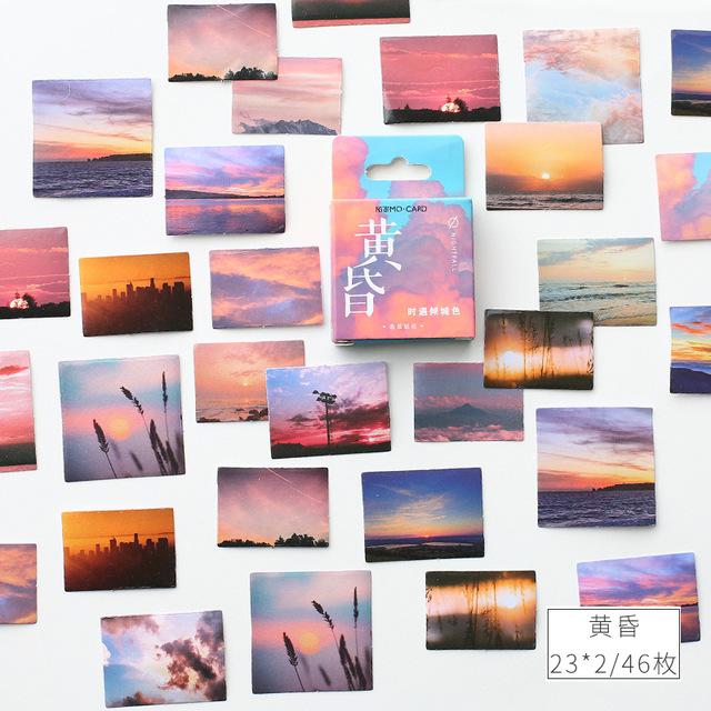 46 stk blomster solnedgang digt dekorative klistermærker stick label dagbog brevpapir album klistermærker: B