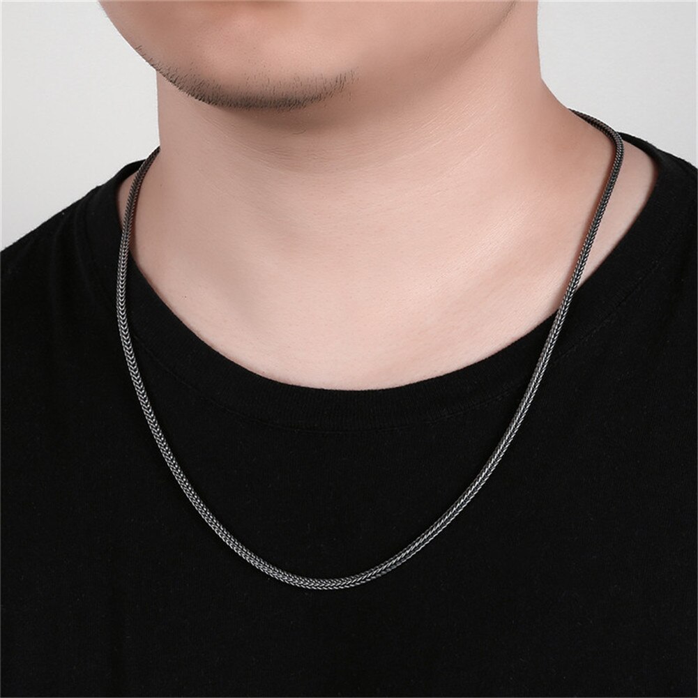 BALMORA Real 925 Sterling Silver Simple Retro Chains Necklaces for Women Men Couple Cool Snake Chain Jewelry 2.5mm 18-32 inch