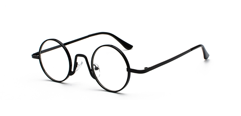 Kachawoo Vintage Retro Round Circle Metal Frame Eyeglasses Women Small Glasses Frame Men Nerd Decoration: black with clear