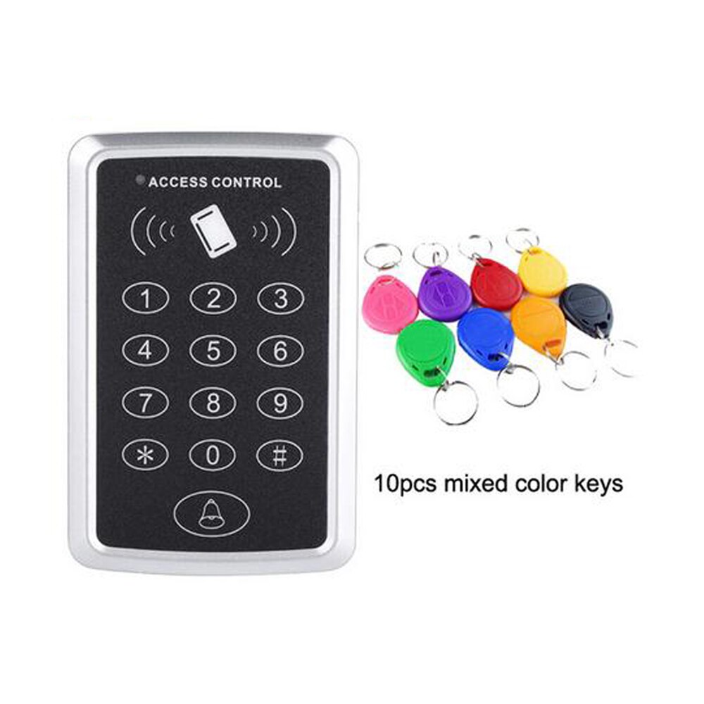 1000 users Access Control System 125KHz RFID Access Control Keypad EM Card Reader Door Lock Opener Keyboard System: AC 10 colored Key