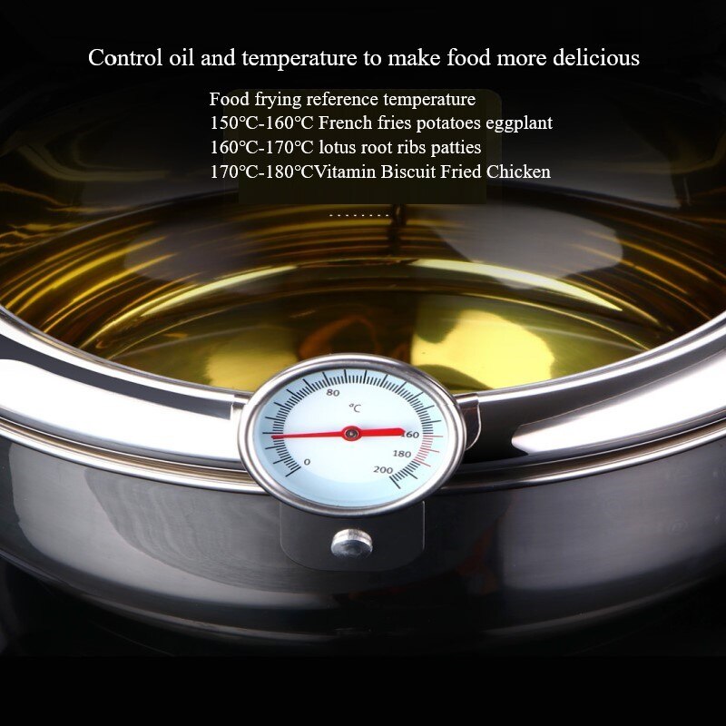 20cm Temperature Control Fryer Pot Mini Stainless Steel Frypot Induction Cooker Universal Stove Universal Cooking Tools Kitchen