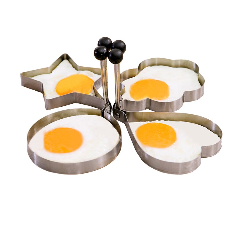 Molde De Silicona Para Huevos Fritos Y Tortitas, 4 Planchas En Forma De Flor O Corazón, Apto Para Microondas Y Lavavajillas
