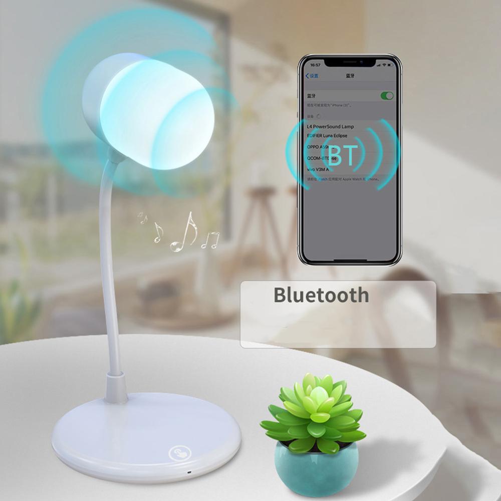 Eqvvol Bluetooth Speaker Mini Luidspreker Led Lamp Touch Tafellamp Muziek Kleur Veranderende Licht Draadloze Opladen Luidspreker