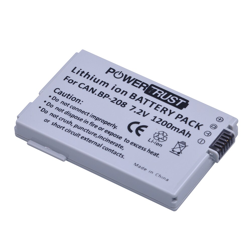 PowerTrust BP-208 BP208 Rechargeable Battery for Canon DC10 DC19 DC20 DC21 DC22 DC40 DC50 DC51 DC95 DC100 DC200 DC201 DC210