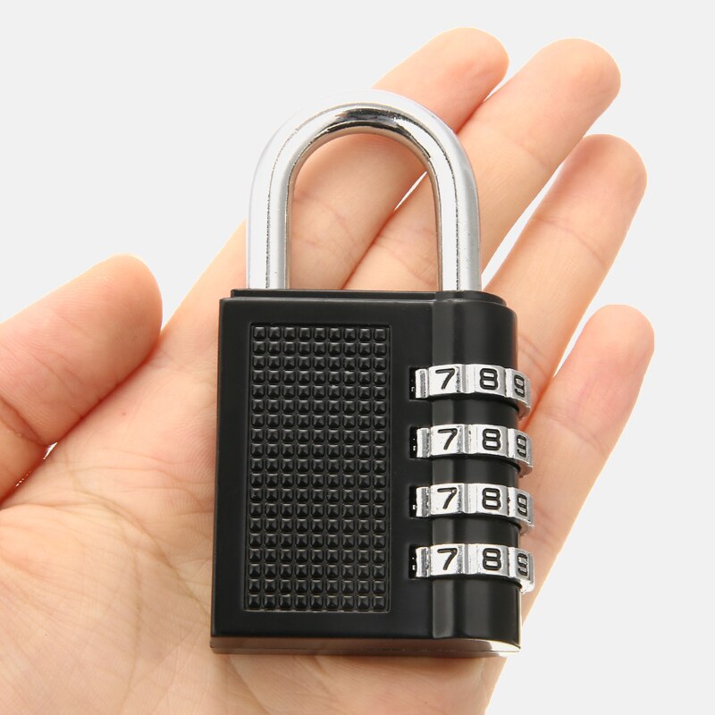 Candado de combinación de 4 dígitos para gimnasio al aire libre, candado de seguridad resistente a la intemperie, 80x43x14mm, color negro