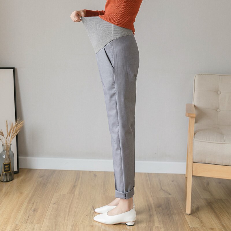 Summer Pregnant Women Trousers Full Length Maternity Clothes Formal Belly Pants Office Lady Pencil Pants