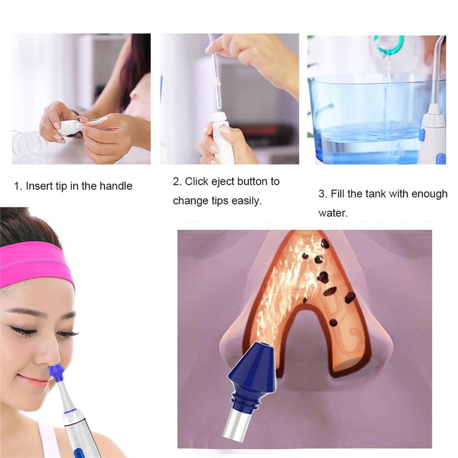 Oral Irrigator Nozzle USB Rechargeable Water Dental Flosser Tips Water Jet Cleaning Teeth Electric Portable