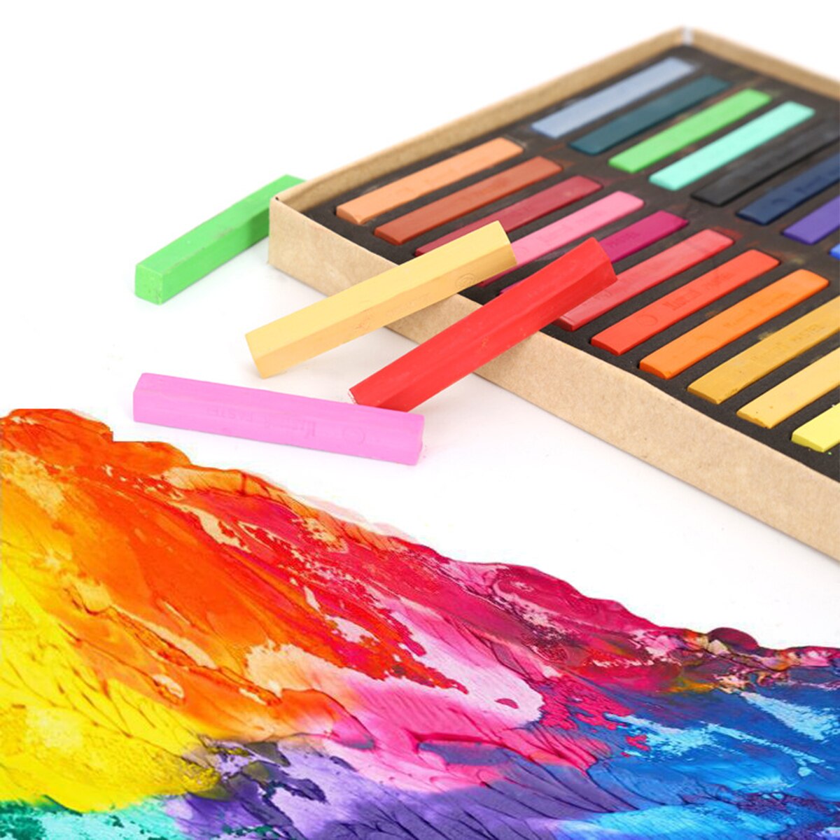 12/24/36/48 Colors Chalk Easy Use Painting Chalk Set Stick Toner Hair Dye Students Bright Color Drawing Line Pastel