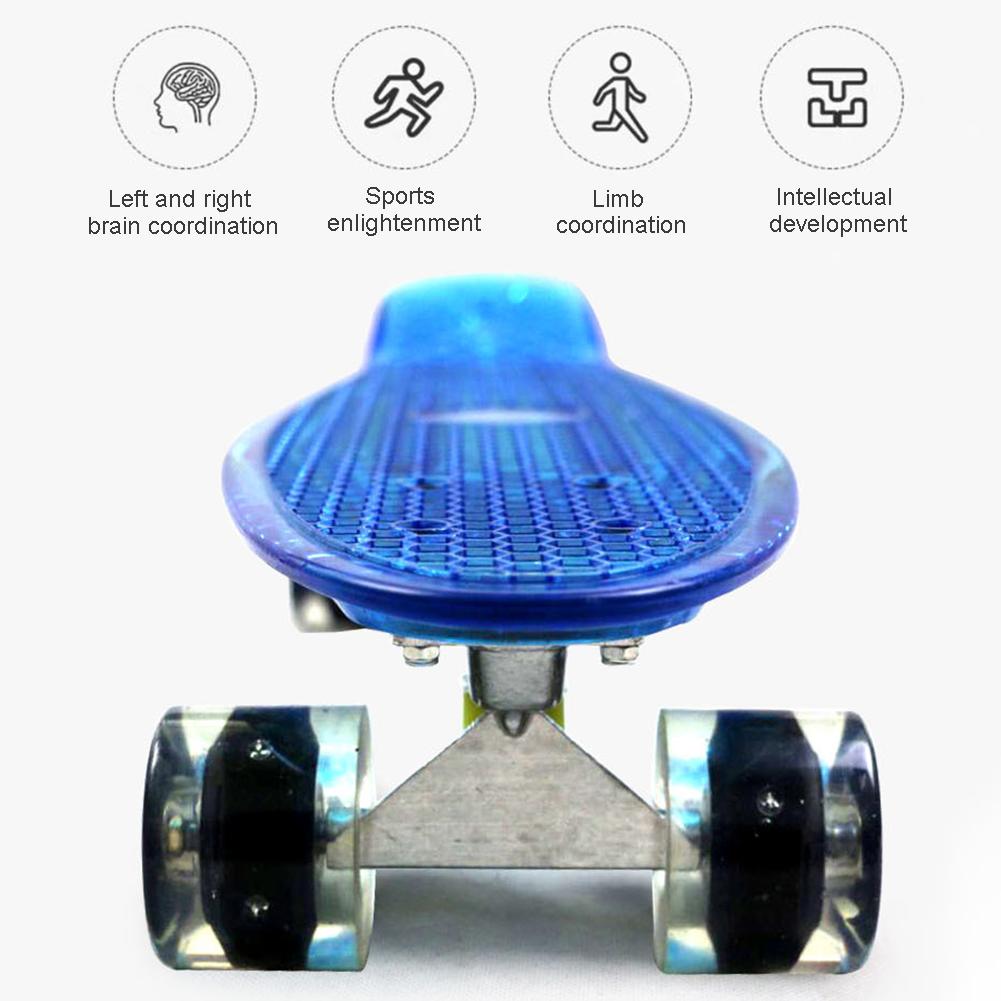 22 zoll Cruiser Board Kinder Skateboard mit LED Licht Up Räder Mini Cruiser Skateboard für Kinder Teens Erwachsene