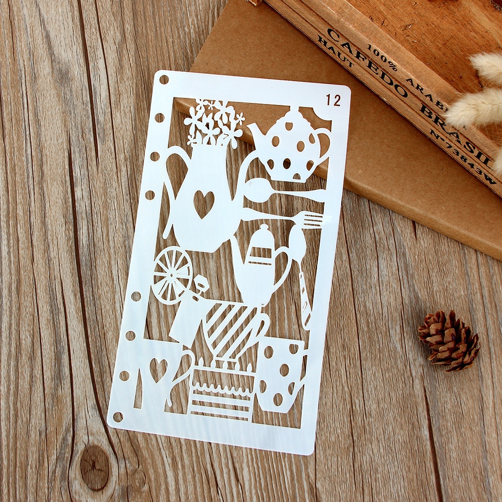 A6 Coffee Cup Tea Pot DIY Craft Layering Stencils Wall Painting Scrapbooking Stamping Embossing Album Paper Card Template
