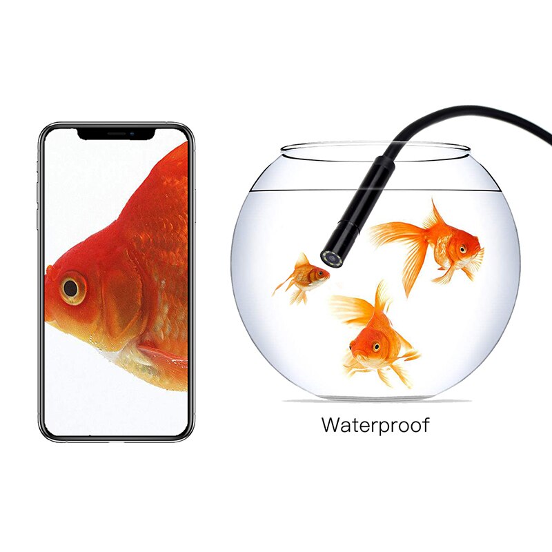 WiFi Endoscope Camera 1200P HD Semi-Rigid Wireless Endoscope 8 LED Adjustable IP68 Waterproof 2.0MP Endoscope Camera