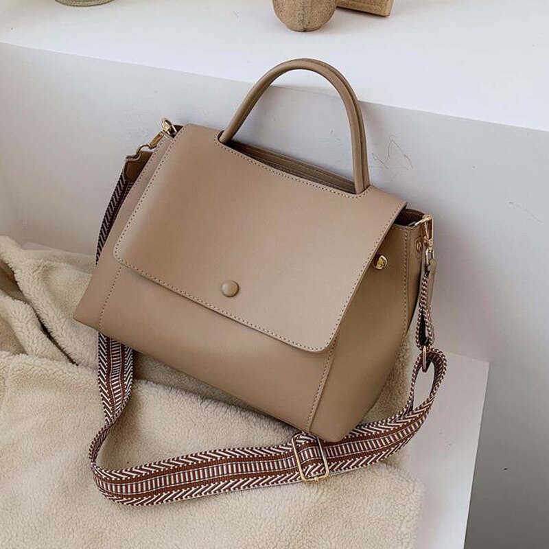 Driga Weibliche Schulter Taschen Neue Textur Handtasche Große Kapazität Umhängetaschen Pu Leder Einfarbig Luxus Taschen: Kakifarbig