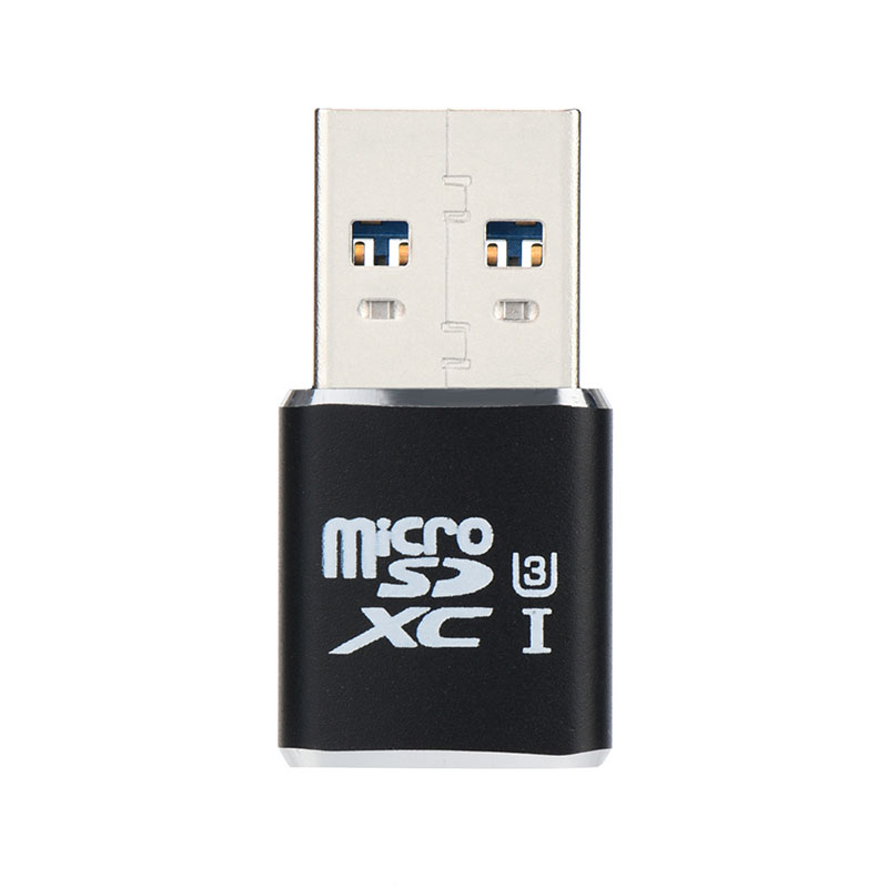 Usb 3.0 Mini Sd Kaartlezer 5Gbps Super Speed Usb 3.0 Micro Sdxc Aluminium Tf T-flash Memory Card Reader adapter Voor Laptop Pc: Black