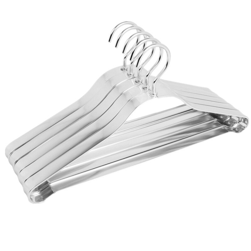 Perchas de aleación de aluminio para ropa se pueden utilizar 20 años de espacio de aluminio sin agente fluorescente percha antideslizante en el almacenamiento del hogar: Silver / 2 pieces