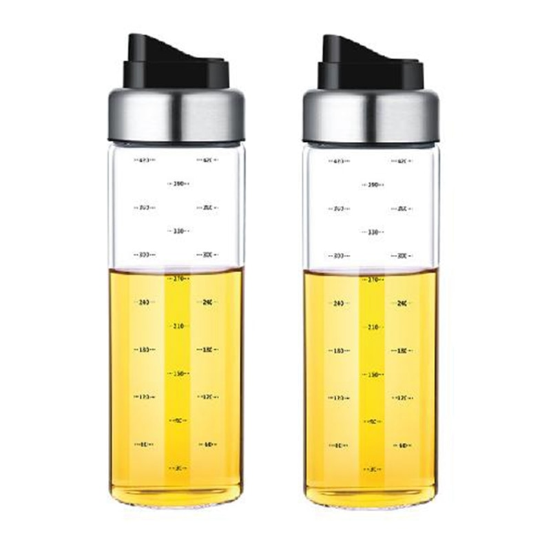 2 Pcs 450Ml Olive Oil Dispenser Bottle,Automatic Open and Close Oil Pot,Oil and Vinegar Measuring Bottle for Kitchen: Default Title