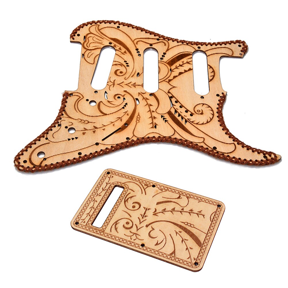 Maple Wood Single Coil Pickguard Pickups and Back Shroud Set for for fender Stratocaster Strat Electric Guitar (GQ301E)
