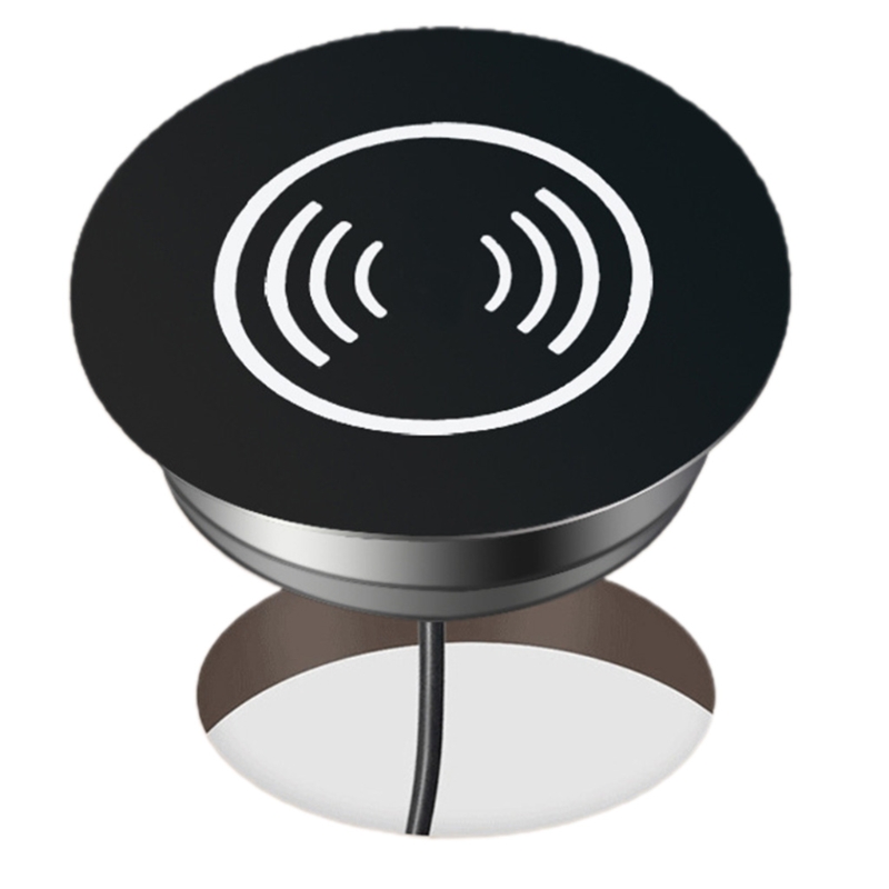 Embedded Desk Wireless Charger Headphone Wireless Charging Desktop Grommet Power Wireless Charging Pad 7.5/10W
