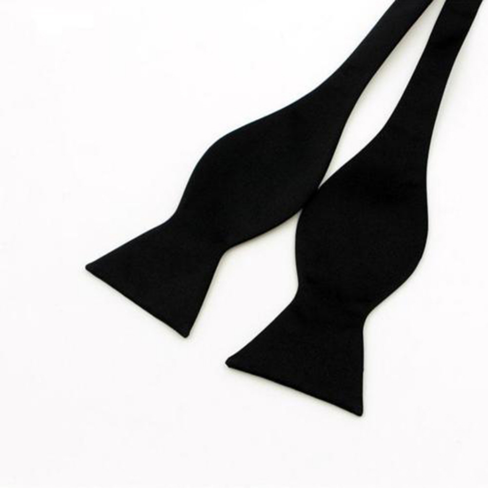 Mens Silk Satin Plain Solid Black Bow Tie Formal Wedding Bowtie Necktie Ties Gentle Italian Satin Solid Color Bow Ties