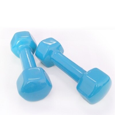 Plastik dip i håndvægt til kvinder fitness vægt håndvægte fitness håndvægte fitness & bodybuilding håndvægt kettlebell 1.5kg*2 stk.: Himmelblå
