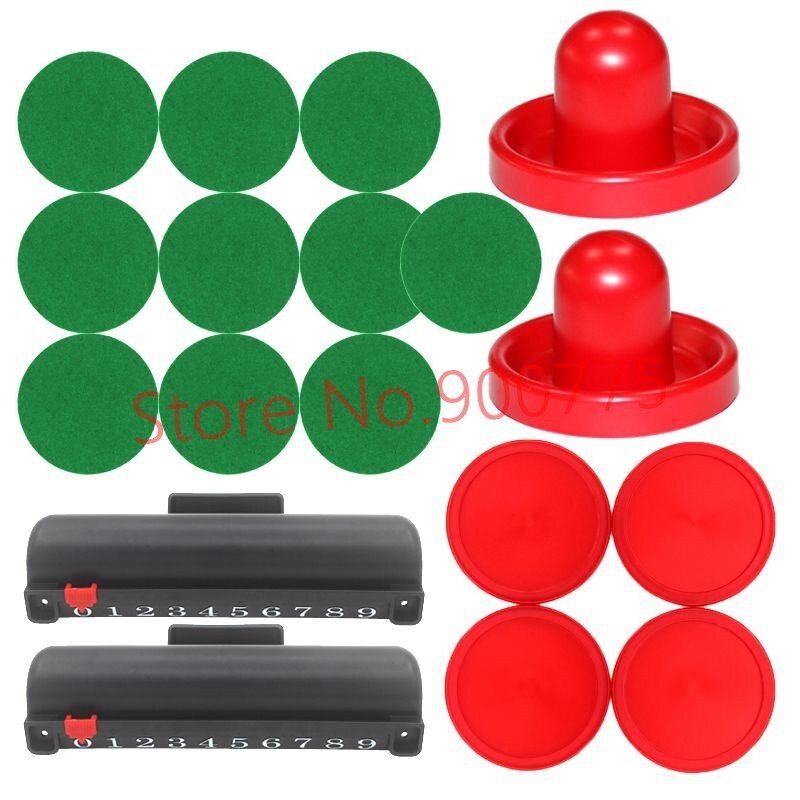 Kit de Hockey de aire para adultos 2 topos de fieltro + 4 Puckers + 10 pegatinas adicionales + 2 cajas de puntuación para juegos familiares de mesa de hockey de aire para adultos